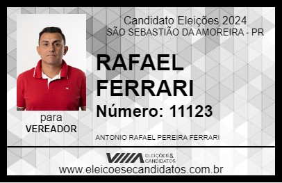 Candidato RAFAEL FERRARI 2024 - SÃO SEBASTIÃO DA AMOREIRA - Eleições