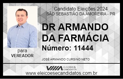 Candidato DR ARMANDO DA FARMÁCIA 2024 - SÃO SEBASTIÃO DA AMOREIRA - Eleições