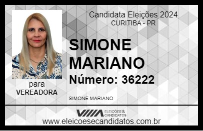 Candidato SIMONE MARIANO 2024 - CURITIBA - Eleições