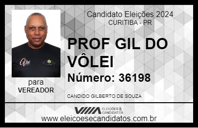 Candidato PROF GIL DO VÔLEI 2024 - CURITIBA - Eleições