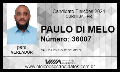 Candidato PAULO DI MELO 2024 - CURITIBA - Eleições