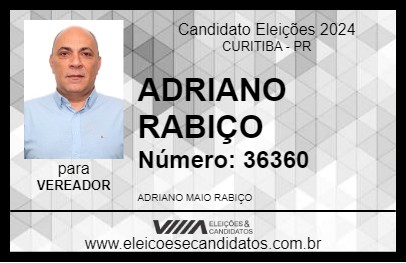 Candidato ADRIANO RABIÇO 2024 - CURITIBA - Eleições