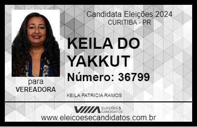 Candidato KEILA DO YAKKUT 2024 - CURITIBA - Eleições