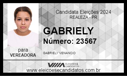 Candidato GABRIELY 2024 - REALEZA - Eleições