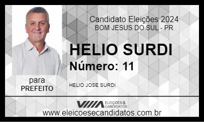 Candidato HELIO SURDI 2024 - BOM JESUS DO SUL - Eleições