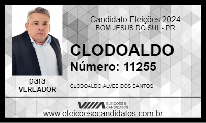 Candidato CLODOALDO 2024 - BOM JESUS DO SUL - Eleições