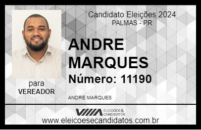 Candidato ANDRE MARQUES 2024 - PALMAS - Eleições