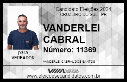 Candidato VANDERLEI CABRAL 2024 - CRUZEIRO DO SUL - Eleições