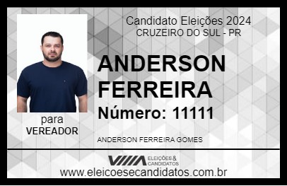 Candidato ANDERSON FERREIRA 2024 - CRUZEIRO DO SUL - Eleições