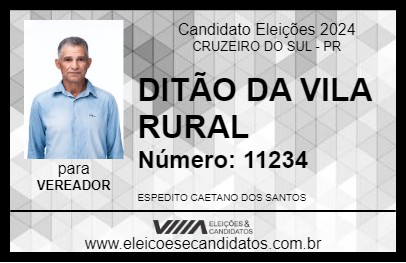 Candidato DITÃO DA VILA RURAL 2024 - CRUZEIRO DO SUL - Eleições