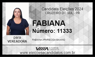 Candidato FABIANA 2024 - CRUZEIRO DO SUL - Eleições