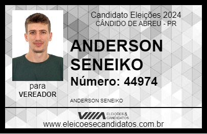 Candidato ANDERSON SENEIKO 2024 - CÂNDIDO DE ABREU - Eleições