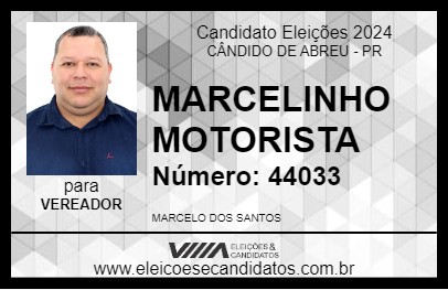 Candidato MARCELINHO MOTORISTA 2024 - CÂNDIDO DE ABREU - Eleições