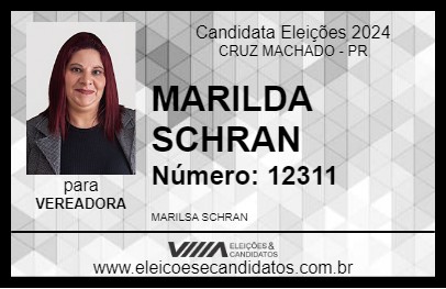 Candidato MARILDA SCHRAN 2024 - CRUZ MACHADO - Eleições