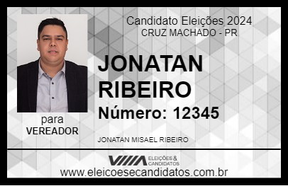 Candidato JONATAN RIBEIRO 2024 - CRUZ MACHADO - Eleições