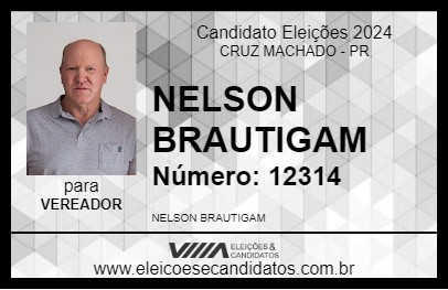 Candidato NELSON BRAUTIGAM 2024 - CRUZ MACHADO - Eleições