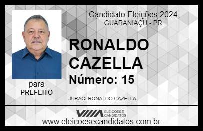 Candidato RONALDO CAZELLA 2024 - GUARANIAÇU - Eleições