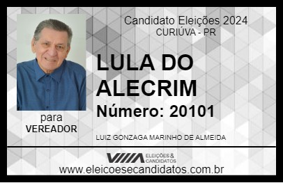 Candidato LULA DO ALECRIM 2024 - CURIÚVA - Eleições