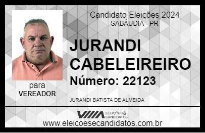 Candidato JURANDI CABELEIREIRO 2024 - SABÁUDIA - Eleições