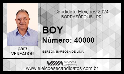 Candidato BOY 2024 - BORRAZÓPOLIS - Eleições