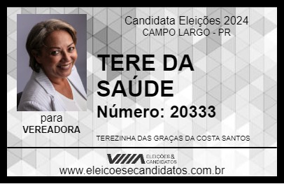 Candidato TERE DA SAÚDE 2024 - CAMPO LARGO - Eleições