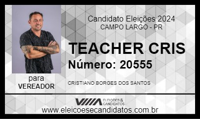 Candidato TEACHER CRIS 2024 - CAMPO LARGO - Eleições