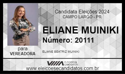 Candidato ELIANE MUINIKI 2024 - CAMPO LARGO - Eleições