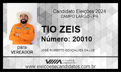 Candidato TIO ZEIS 2024 - CAMPO LARGO - Eleições