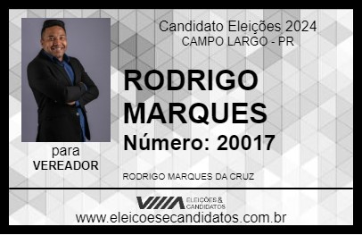 Candidato RODRIGO MARQUES 2024 - CAMPO LARGO - Eleições