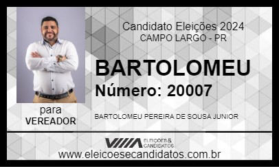 Candidato BARTOLOMEU 2024 - CAMPO LARGO - Eleições