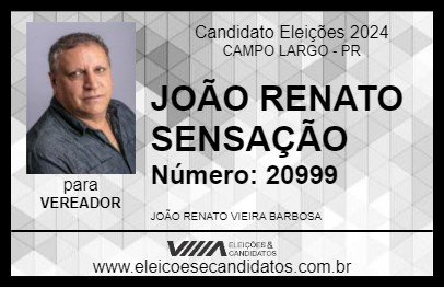 Candidato JOÃO RENATO SENSAÇÃO 2024 - CAMPO LARGO - Eleições