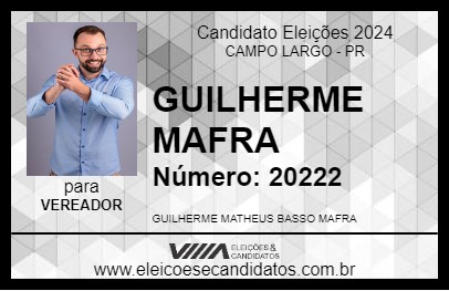 Candidato GUILHERME MAFRA 2024 - CAMPO LARGO - Eleições