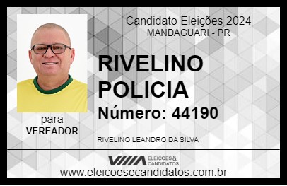 Candidato RIVELINO POLICIA 2024 - MANDAGUARI - Eleições