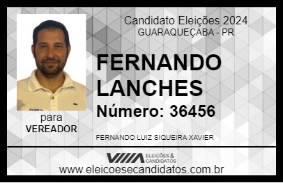 Candidato FERNANDO LANCHES 2024 - GUARAQUEÇABA - Eleições