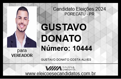 Candidato GUSTAVO DONATO 2024 - PORECATU - Eleições