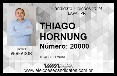 Candidato THIAGO HORNUNG 2024 - LAPA - Eleições