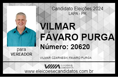 Candidato VILMAR FÁVARO PURGA 2024 - LAPA - Eleições