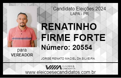 Candidato RENATINHO FIRME E FORTE 2024 - LAPA - Eleições