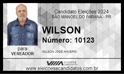 Candidato WILSON 2024 - SÃO MANOEL DO PARANÁ - Eleições