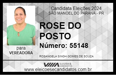 Candidato ROSE DO POSTO 2024 - SÃO MANOEL DO PARANÁ - Eleições