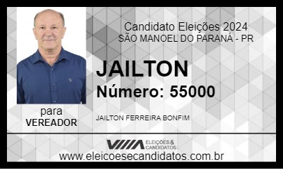 Candidato JAILTON 2024 - SÃO MANOEL DO PARANÁ - Eleições