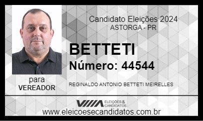 Candidato BETTETI 2024 - ASTORGA - Eleições