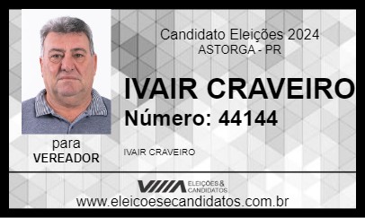 Candidato IVAIR CRAVEIRO 2024 - ASTORGA - Eleições