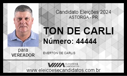 Candidato TON DE CARLI 2024 - ASTORGA - Eleições