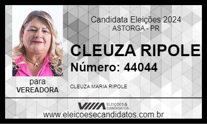 Candidato CLEUZA RIPOLE 2024 - ASTORGA - Eleições