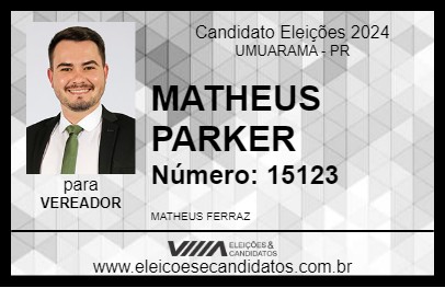 Candidato MATHEUS PARKER 2024 - UMUARAMA - Eleições