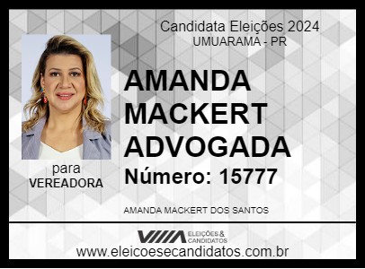 Candidato AMANDA MACKERT ADVOGADA 2024 - UMUARAMA - Eleições