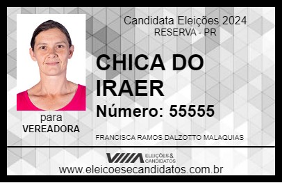 Candidato CHICA DO IRAER 2024 - RESERVA - Eleições