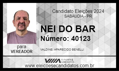 Candidato NEI DO BAR 2024 - SABÁUDIA - Eleições