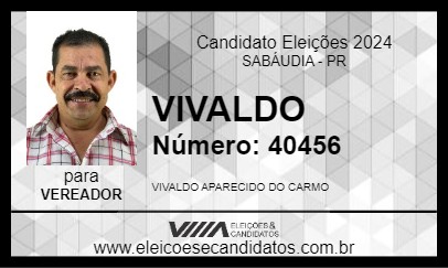 Candidato VIVALDO 2024 - SABÁUDIA - Eleições